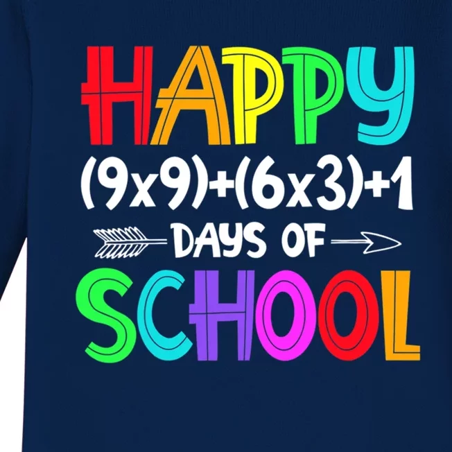 Math Formula 100 Days Of School Gift Math Teacher 100th Day Gift Baby Long Sleeve Bodysuit