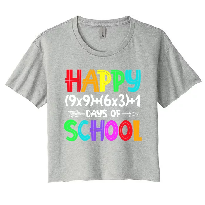 Math Formula 100 Days Of School Gift Math Teacher 100th Day Gift Women's Crop Top Tee