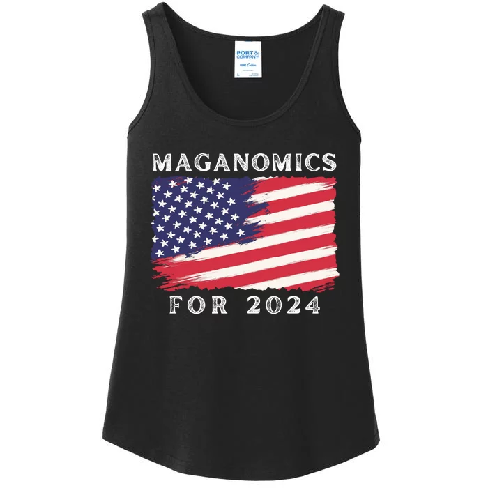 Maganomics For 2024 Trump President Legend Ladies Essential Tank