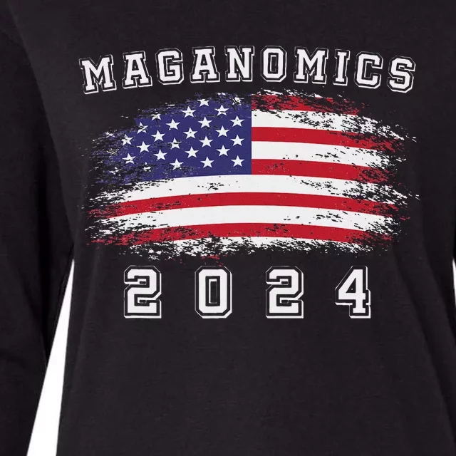 Maganomics For 2024 Trump Womens Cotton Relaxed Long Sleeve T-Shirt