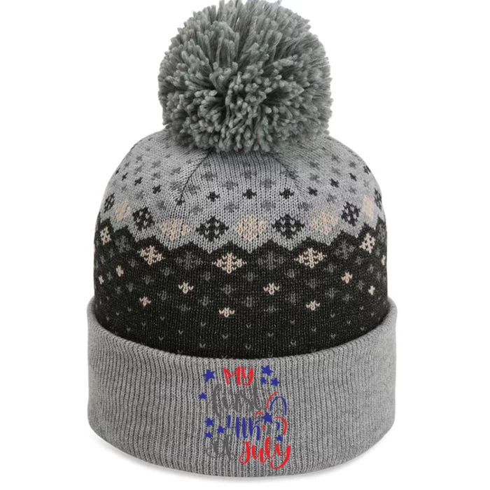 My First 4th Of July Cute Gift The Baniff Cuffed Pom Beanie