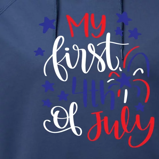 My First 4th Of July Cute Gift Performance Fleece Hoodie