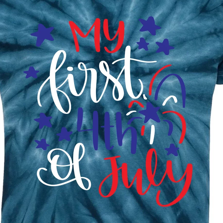 My First 4th Of July Cute Gift Kids Tie-Dye T-Shirt