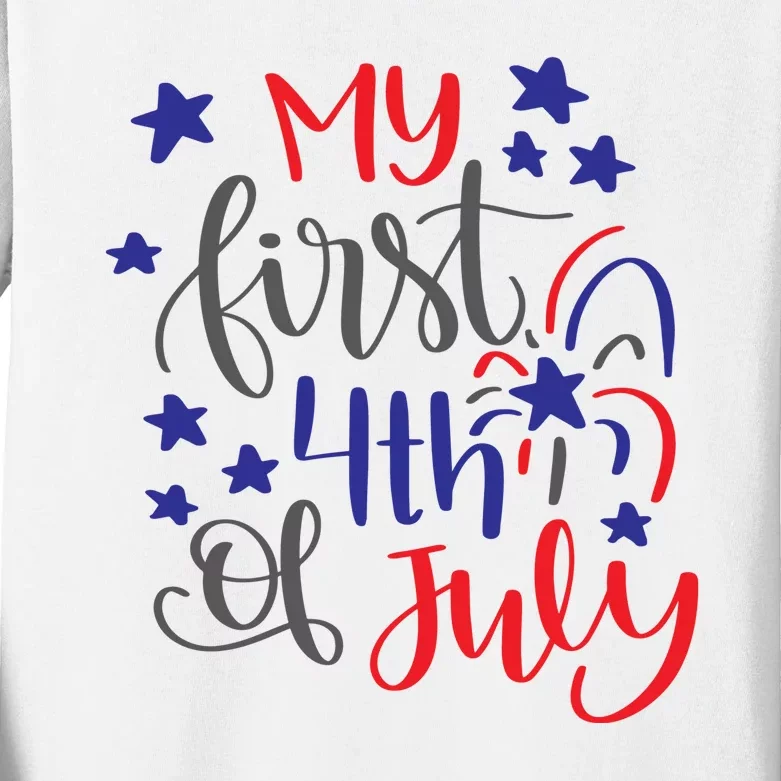 My First 4th Of July Cute Gift Kids Long Sleeve Shirt