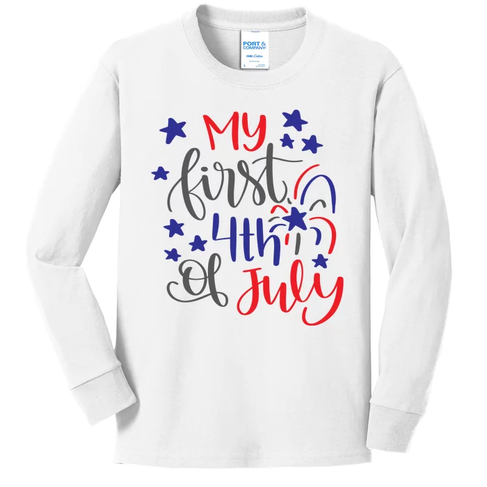 My First 4th Of July Cute Gift Kids Long Sleeve Shirt