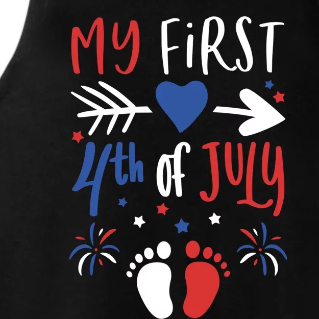 My First 4th Of July Pregnancy Patriotic Reveal Gift Ladies Tri-Blend Wicking Tank