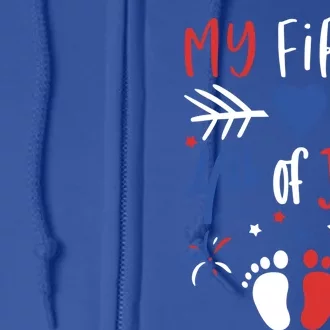 My First 4th Of July Pregnancy Patriotic Reveal Gift Full Zip Hoodie