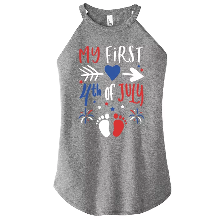 My First 4th Of July Pregnancy Patriotic Reveal Gift Women’s Perfect Tri Rocker Tank