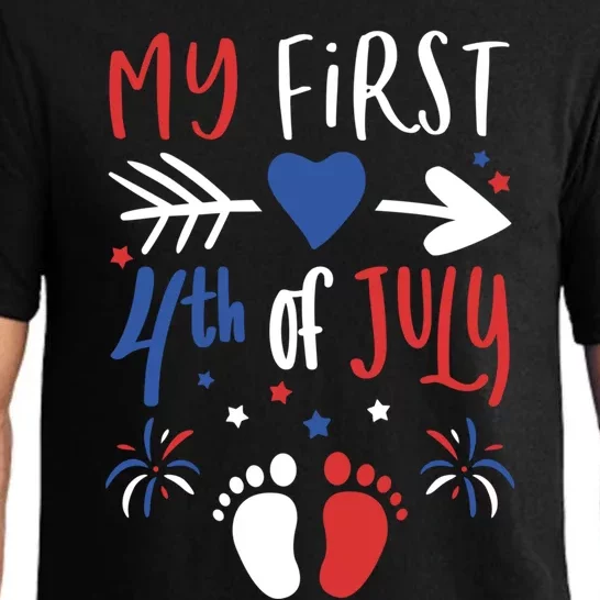 My First 4th Of July Pregnancy Patriotic Reveal Gift Pajama Set