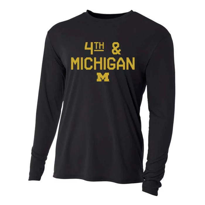 Michigan Football 4th Michigan Cooling Performance Long Sleeve Crew