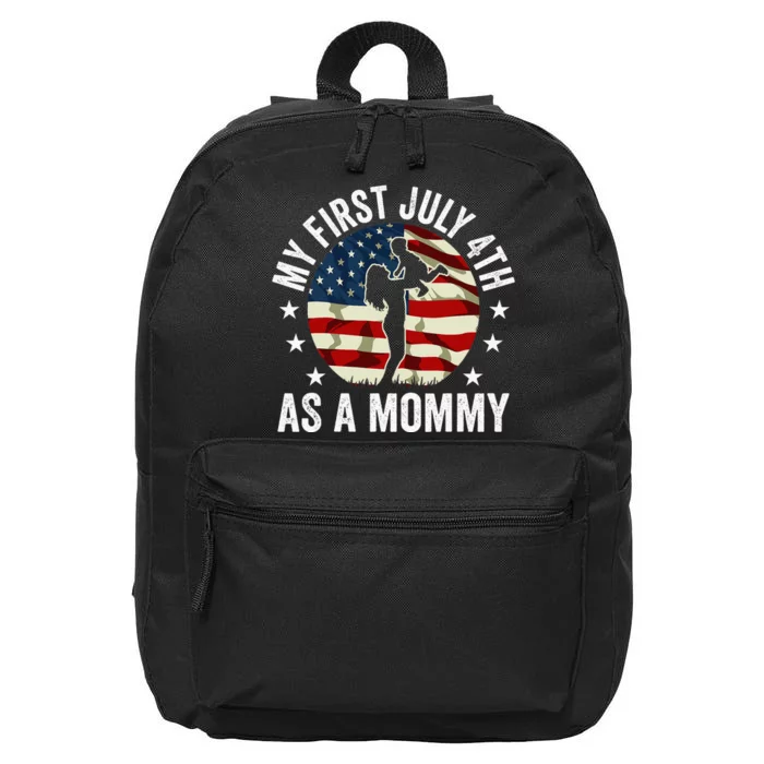 My First 4th Of July As A Mommy July 4th New Mom 16 in Basic Backpack