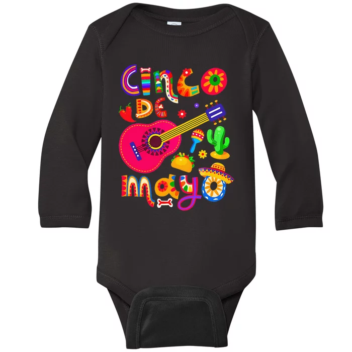 Mexican Fiesta 5 De Mayo Cinco de Mayo Baby Long Sleeve Bodysuit