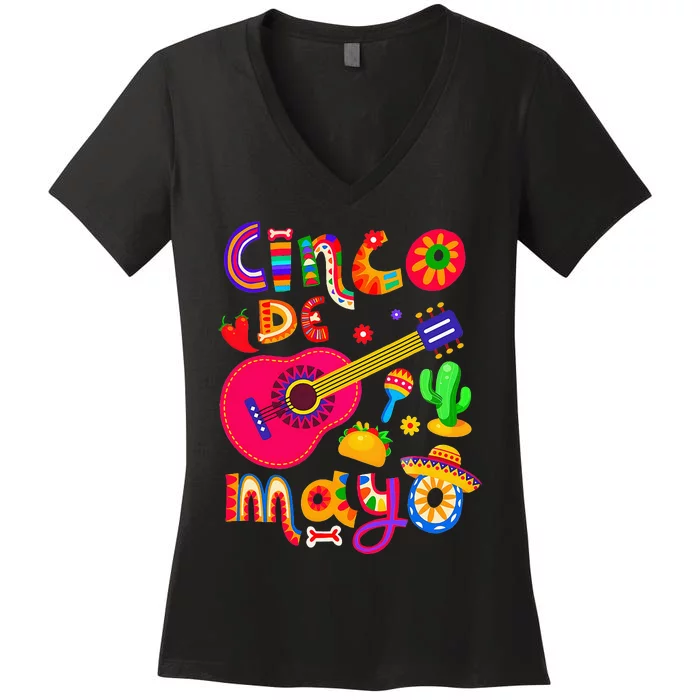 Mexican Fiesta 5 De Mayo Cinco de Mayo Women's V-Neck T-Shirt