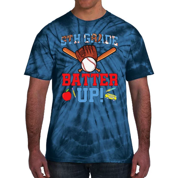 M6Yg Funny 5th Grade Baseball Player First Day Of School Tie-Dye T-Shirt