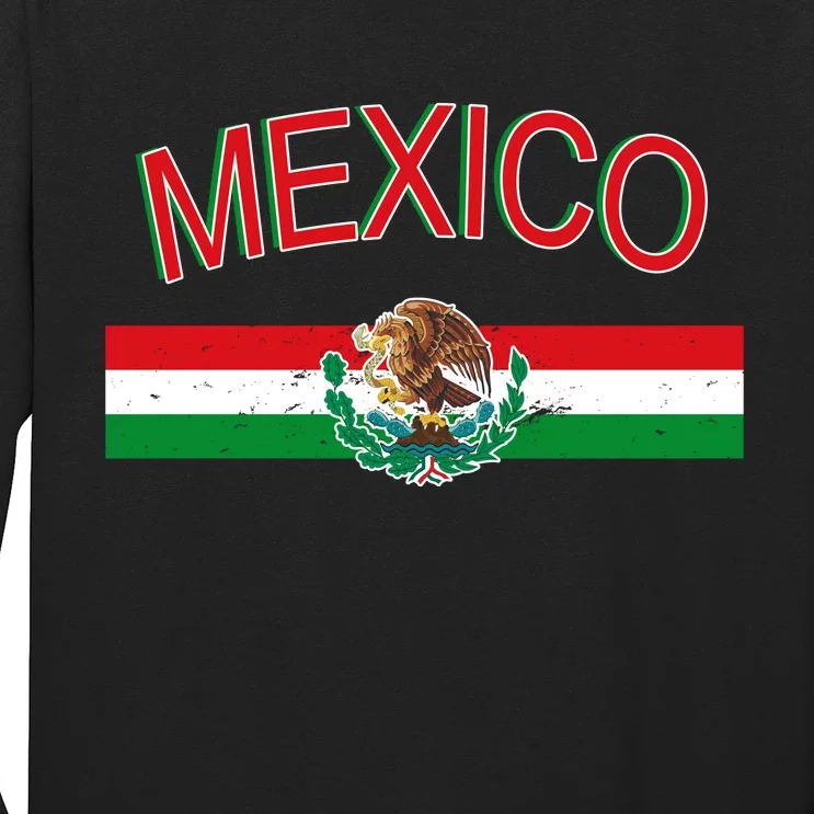 Mexican Flag And Coat Of Arms Mexico Long Sleeve Shirt