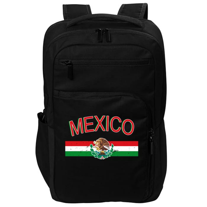 Mexican Flag And Coat Of Arms Mexico Impact Tech Backpack