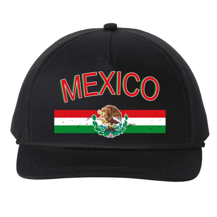 Mexican Flag And Coat Of Arms Mexico Snapback Five-Panel Rope Hat