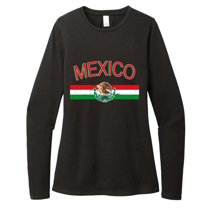 Mexican Flag And Coat Of Arms Mexico Womens CVC Long Sleeve Shirt