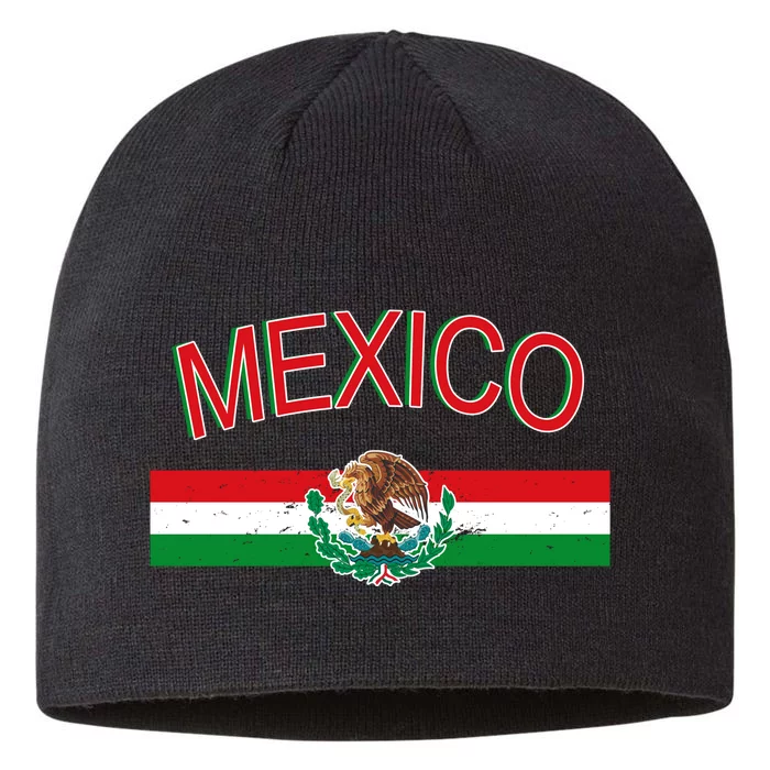 Mexican Flag And Coat Of Arms Mexico 8 1/2in Sustainable Knit Beanie