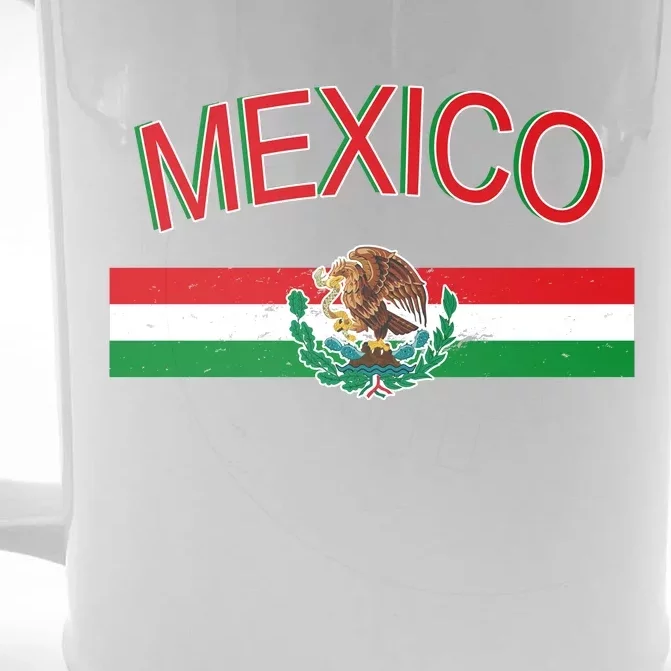 Mexican Flag And Coat Of Arms Mexico Front & Back Beer Stein