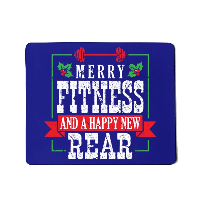 Merry Fitness And A Happy New Rear Christmas Holiday Gym Gift Mousepad