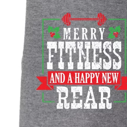 Merry Fitness And A Happy New Rear Christmas Holiday Gym Gift Doggie 3-End Fleece Hoodie