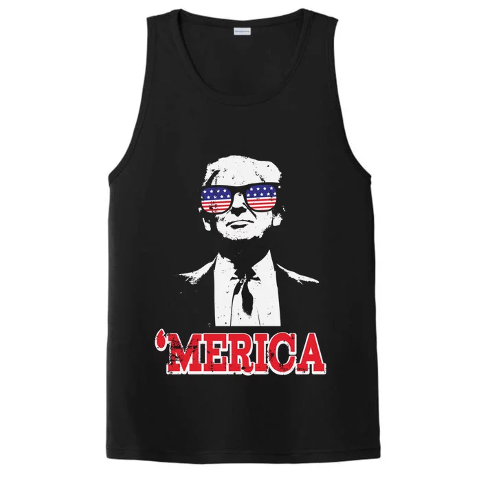 Merica Funny American Flag Trump 2020 Gift Performance Tank