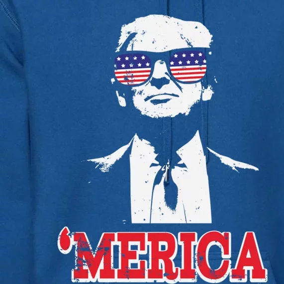 Merica Funny American Flag Trump 2020 Gift Premium Hoodie