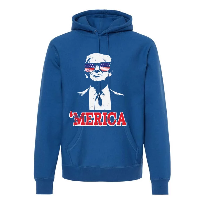 Merica Funny American Flag Trump 2020 Gift Premium Hoodie