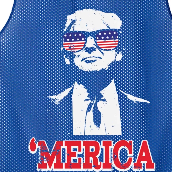 Merica Funny American Flag Trump 2020 Gift Mesh Reversible Basketball Jersey Tank