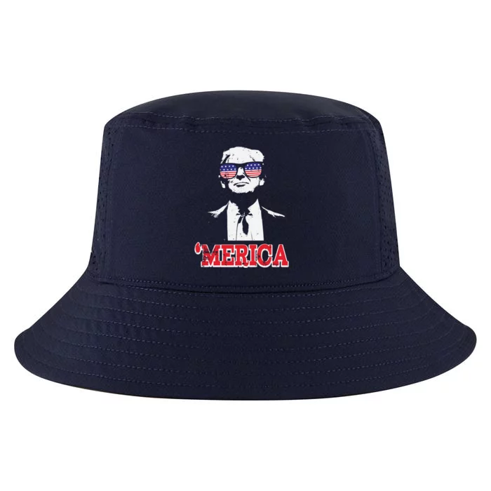 Merica Funny American Flag Trump 2020 Gift Cool Comfort Performance Bucket Hat