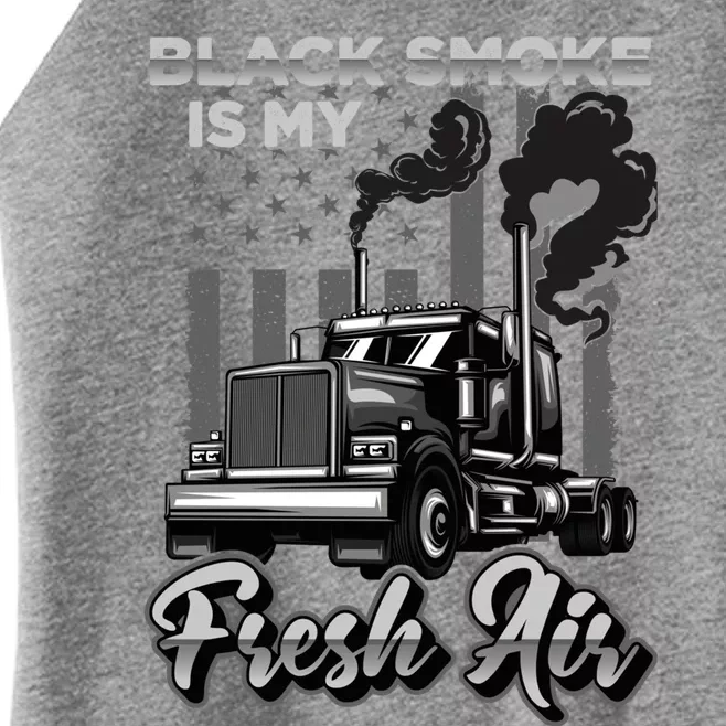 My Fresh Air Gift Semi Truck Driver Big Rig Truckers Gift Women’s Perfect Tri Rocker Tank