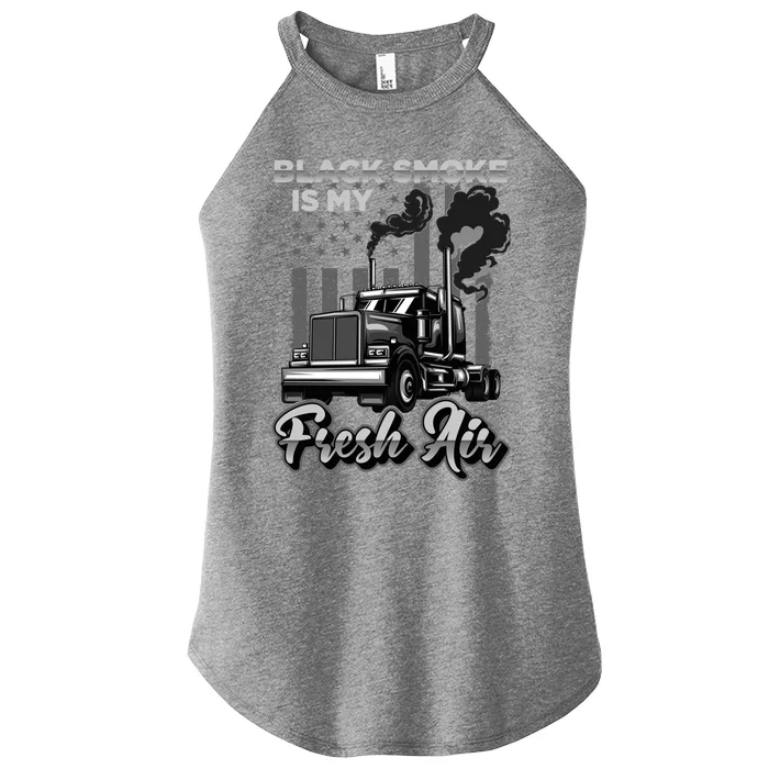 My Fresh Air Gift Semi Truck Driver Big Rig Truckers Gift Women’s Perfect Tri Rocker Tank