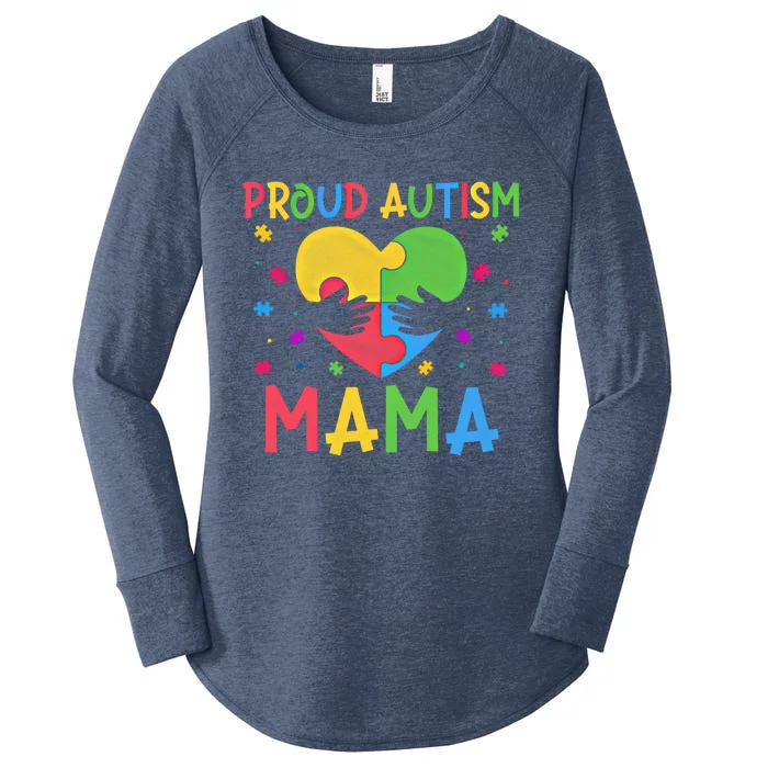 Matching Family Autism Awareness Month Proud Autism Mama Gift Women's Perfect Tri Tunic Long Sleeve Shirt