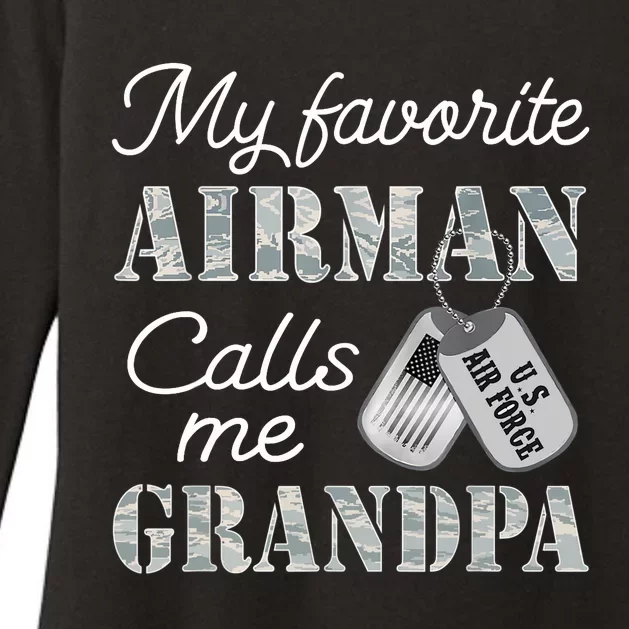 My Favorite Airman Calls Me Grandpa USAF Grandpa Graduation Womens CVC Long Sleeve Shirt