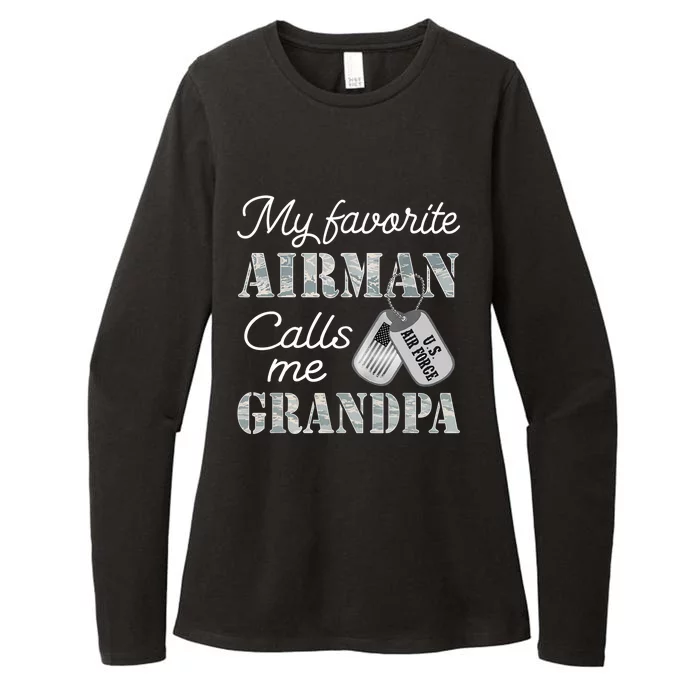 My Favorite Airman Calls Me Grandpa USAF Grandpa Graduation Womens CVC Long Sleeve Shirt