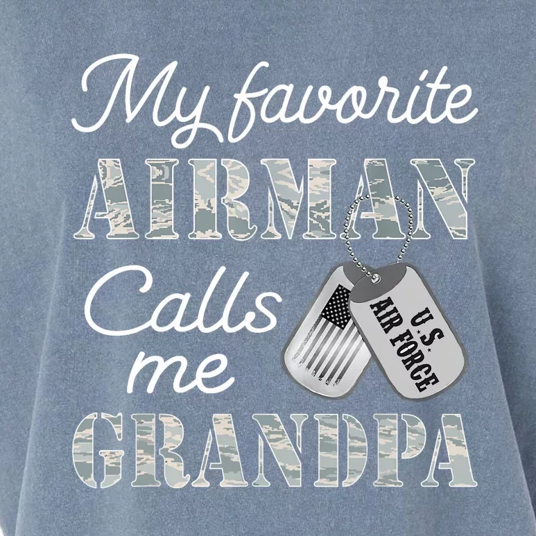 My Favorite Airman Calls Me Grandpa USAF Grandpa Graduation Garment-Dyed Women's Muscle Tee