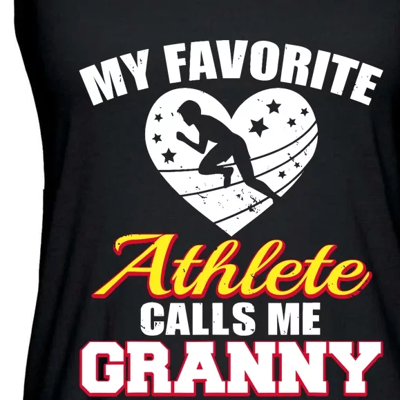 My Favorite Athlete Calls Me Granny Funny Track And Field Ladies Essential Flowy Tank