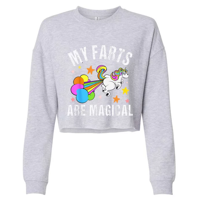 My Farts Are Magical Funny Unicorn Gag Farting Sarcastic Cropped Pullover Crew