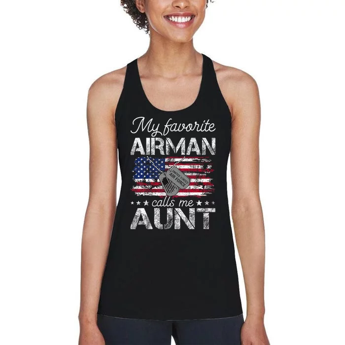 My Favorite Airman Calls Me Aunt Proud Women's Racerback Tank