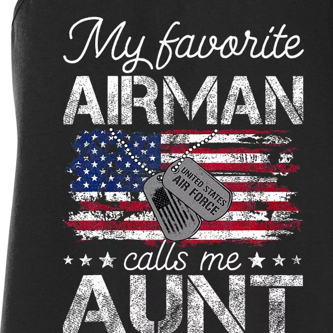 My Favorite Airman Calls Me Aunt Proud Women's Racerback Tank