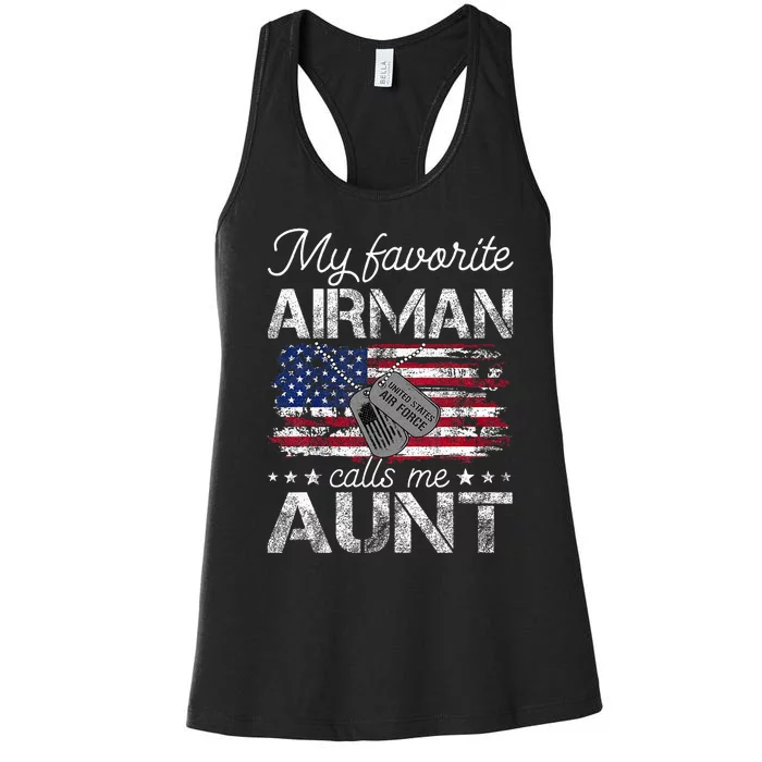 My Favorite Airman Calls Me Aunt Proud Women's Racerback Tank