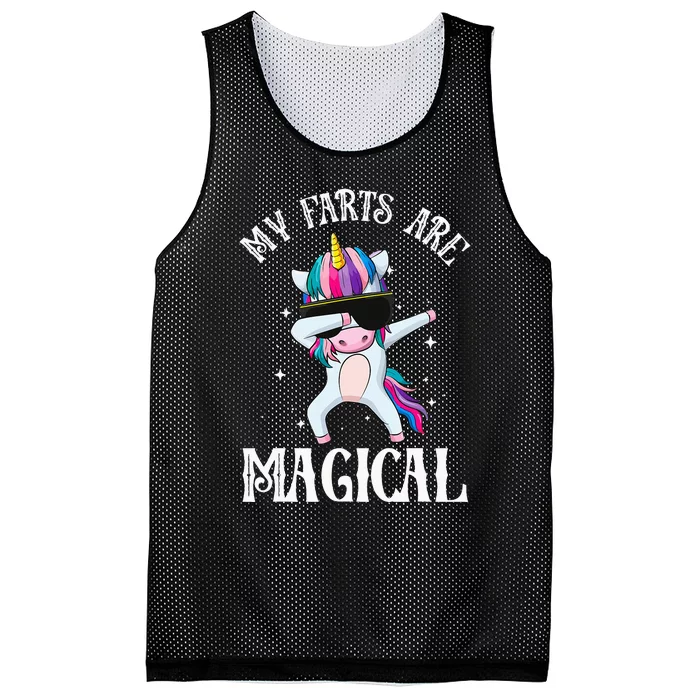 My Farts Are Magical Unicorn Dabbing Gag Farting Mesh Reversible Basketball Jersey Tank