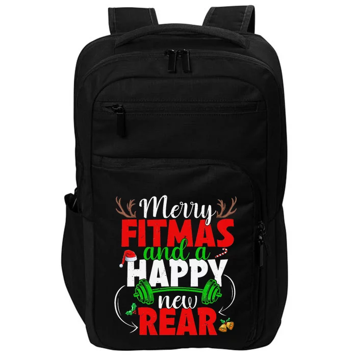 Merry Fitmas And Happy New Rear Year Fitness Weight Lifting Impact Tech Backpack