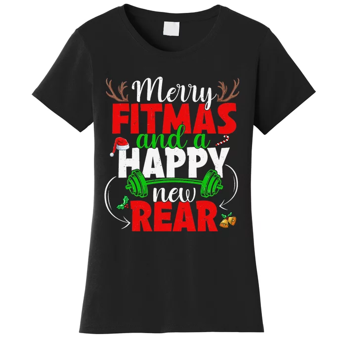 Merry Fitmas And Happy New Rear Year Fitness Weight Lifting Women's T-Shirt