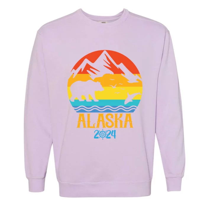 Matching Family Alaska Cruise Family Vacation 2024 Garment-Dyed Sweatshirt