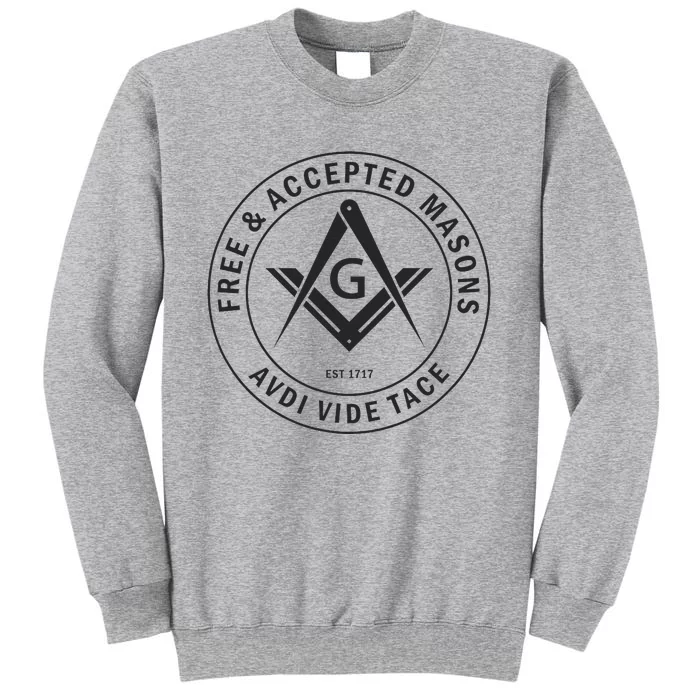 Masonic F & Am Square & Compass Stealth Modern Freemason Tall Sweatshirt