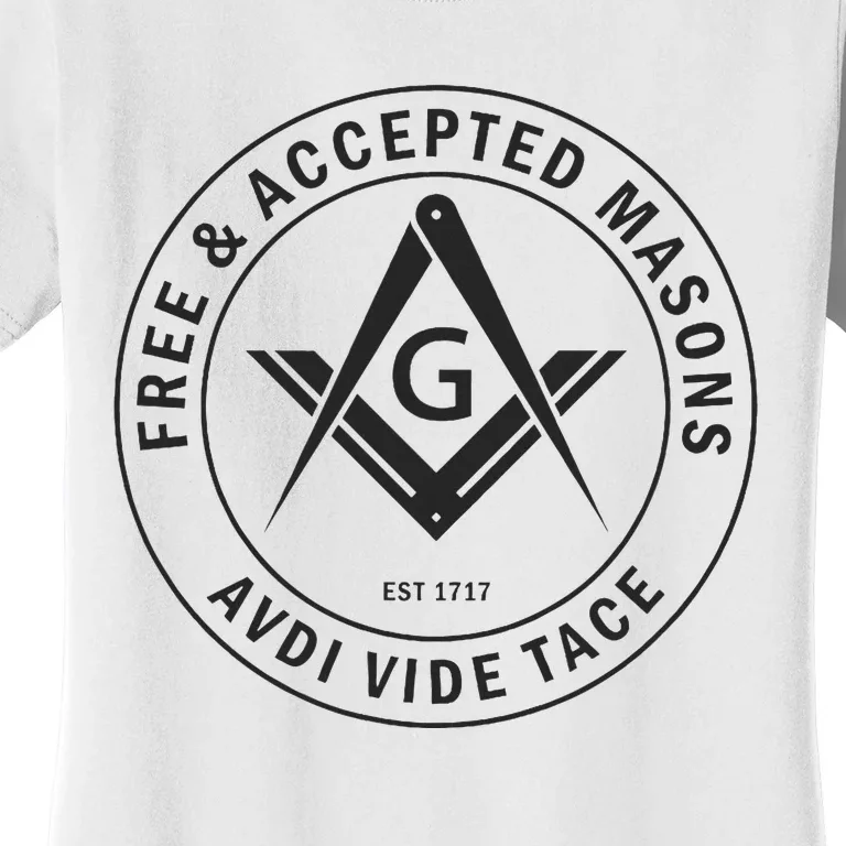 Masonic F & Am Square & Compass Stealth Modern Freemason Women's T-Shirt