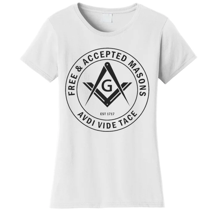 Masonic F & Am Square & Compass Stealth Modern Freemason Women's T-Shirt