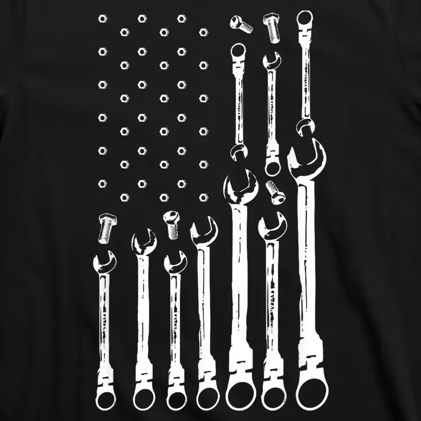 Mechanic Flag American Patriotic Flag Car Mechanic Usa Flag T-Shirt